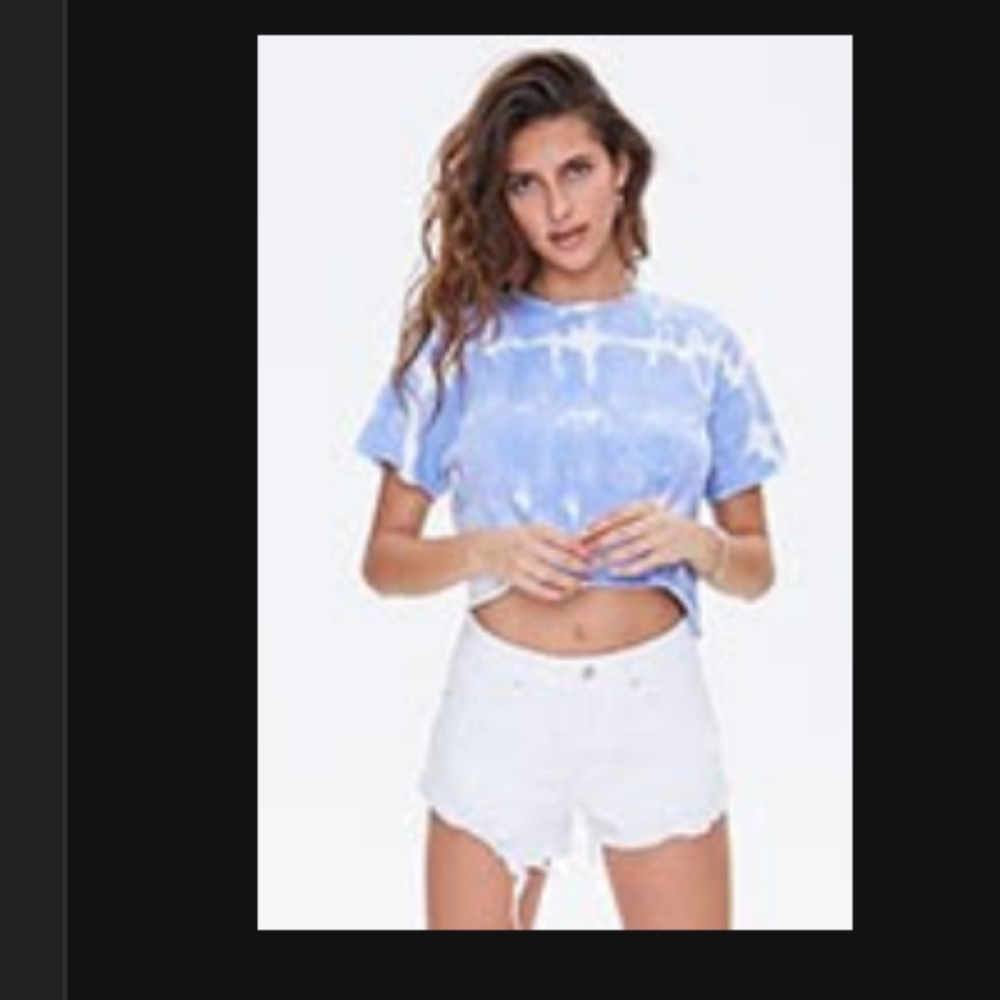 White distressed cuffed shorts